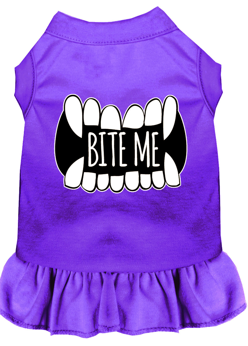 Bite Me Screen Print Dog Dress Purple XXL